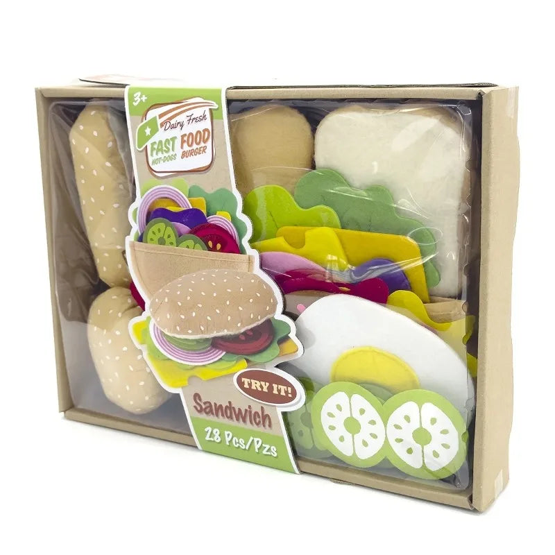 28PCS Felt Food Burger Sandwich