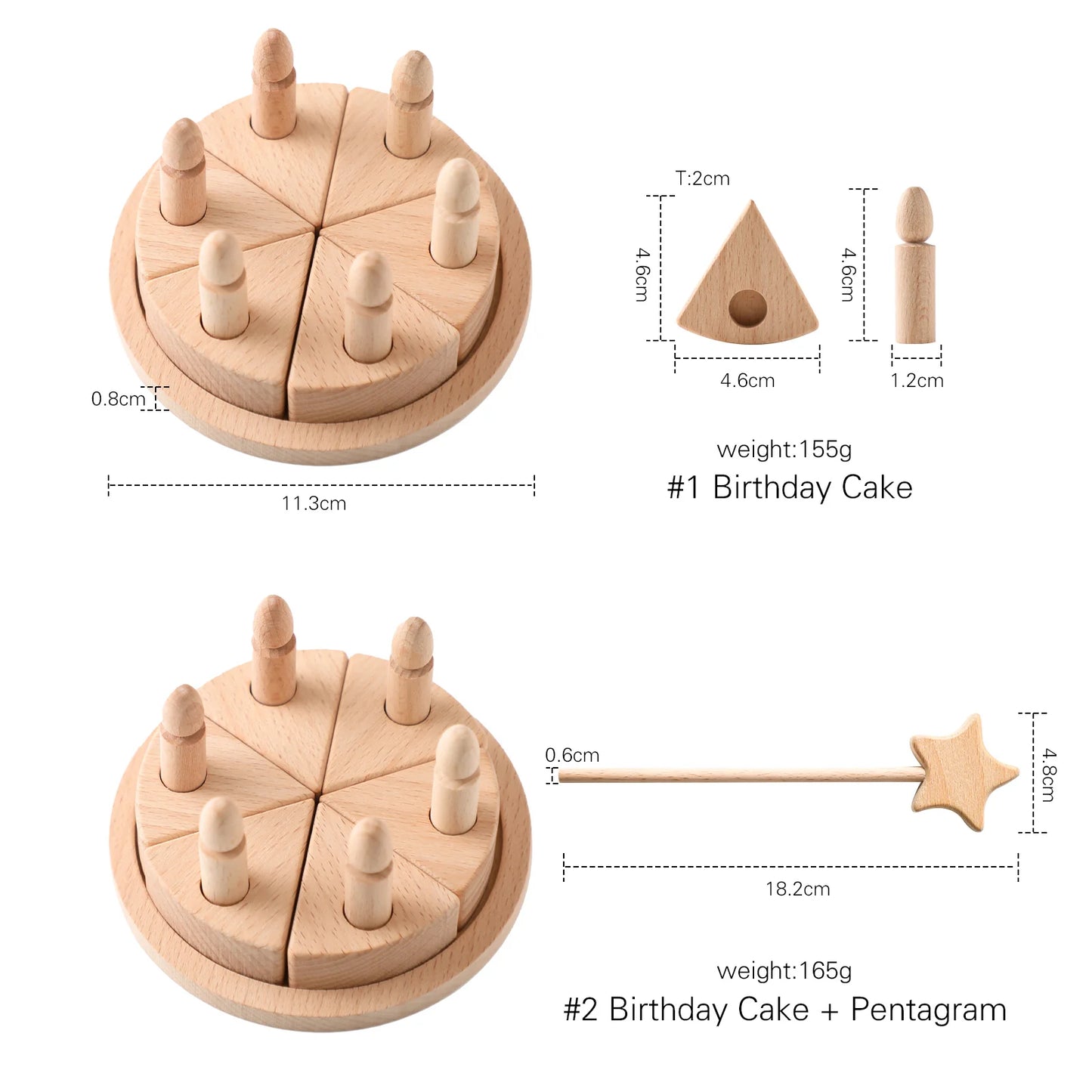 Wooden Birthday Cake Pretend Toy