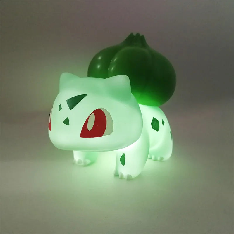 Genuine Pokemon elf Night Light Figure Pikachu Eevee Psyduck Bulbasaur Jirachi Bedside Lamp Bedrooms Children Toys Christmas Gif