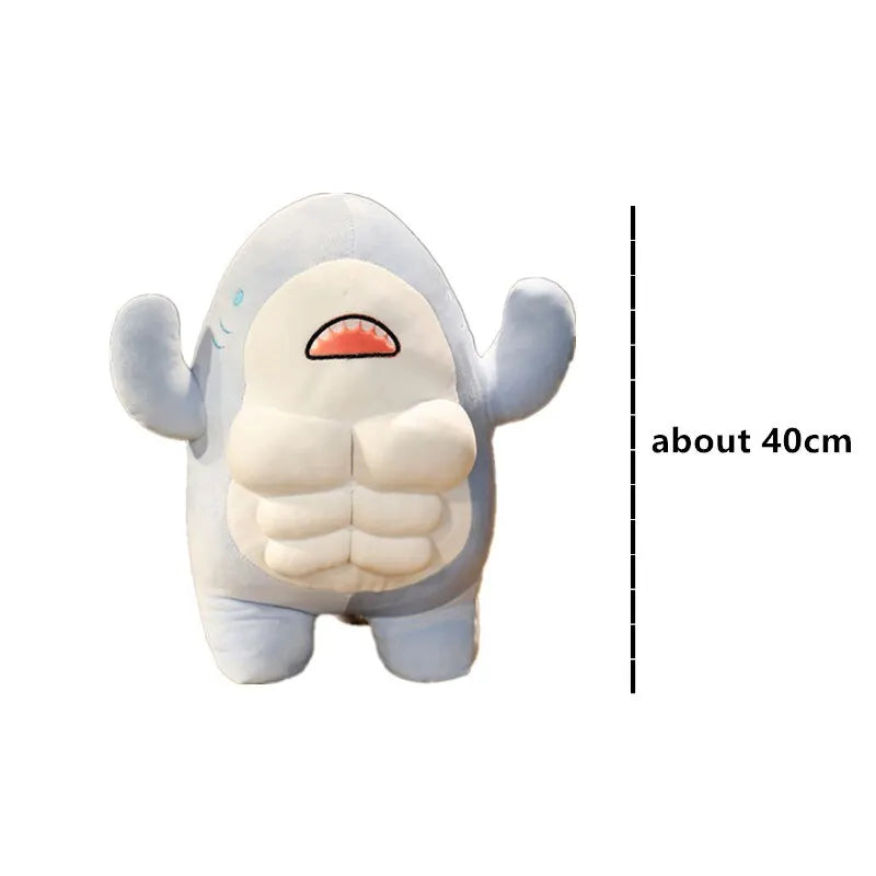 40CM Cute Muscle Shark Plush