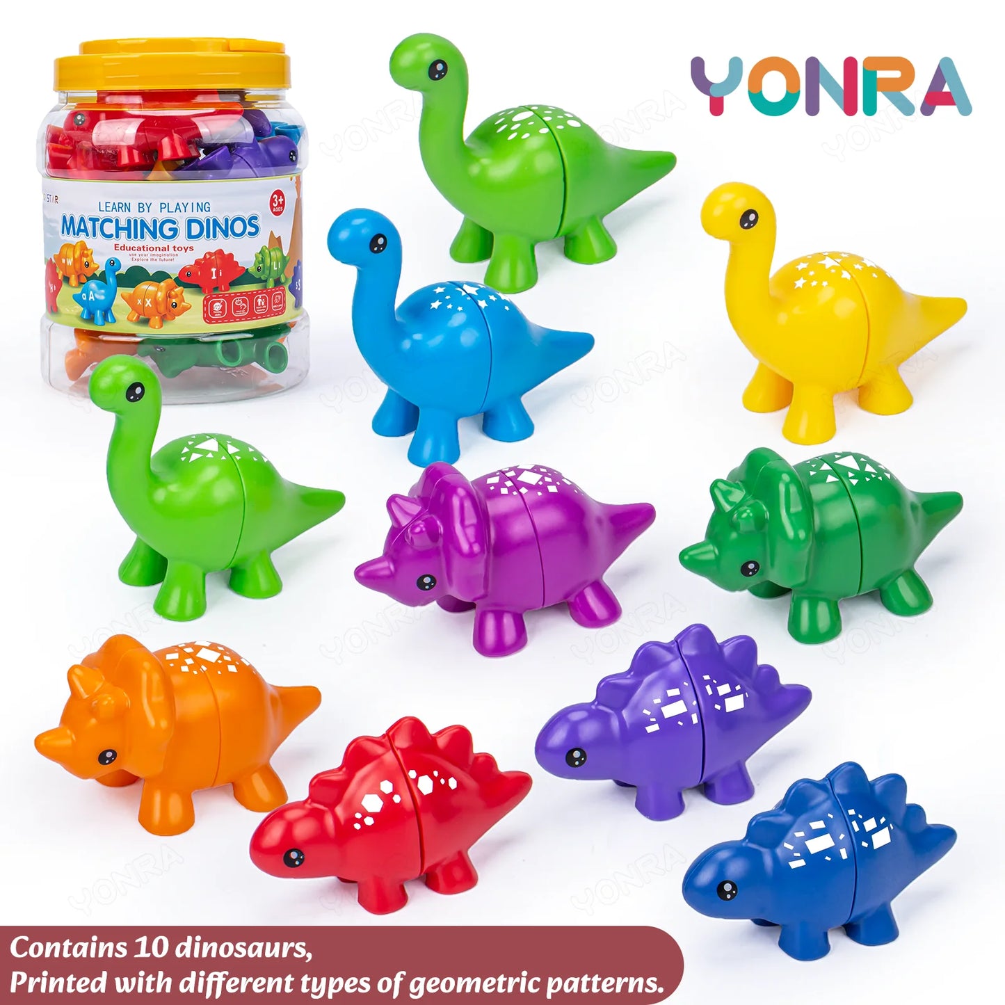 Matching Dinosaur Toy With storage bucket