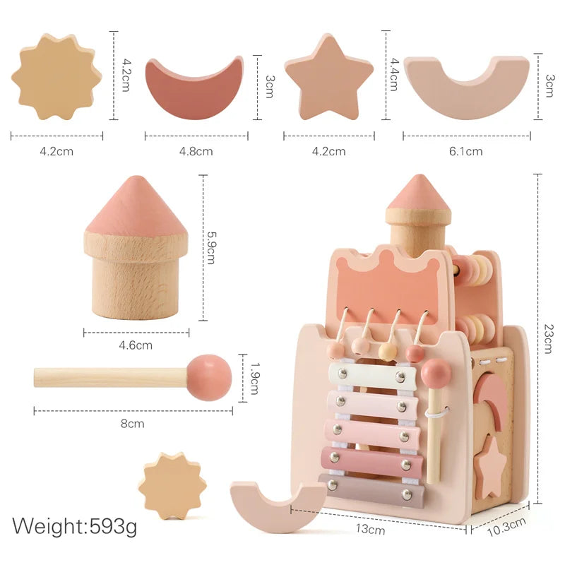 Wooden Montessori Castle Pink House