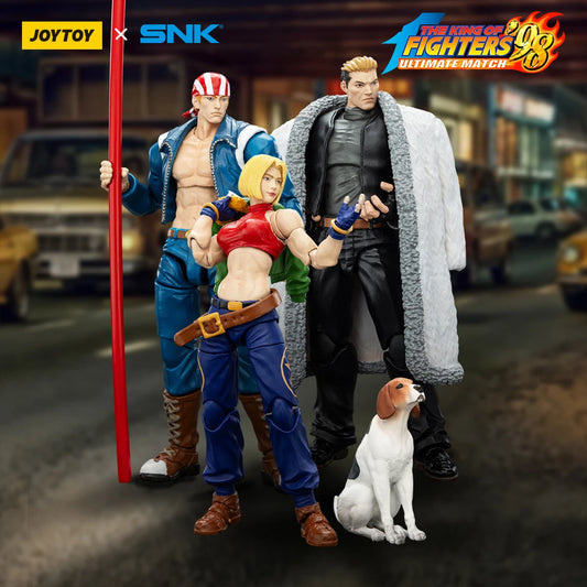 JOYTOY SNK 1/18 Action Figures KOF 98UM Hero Team Kyo Kusanagi Goro Daimon Benimaru Nikaido