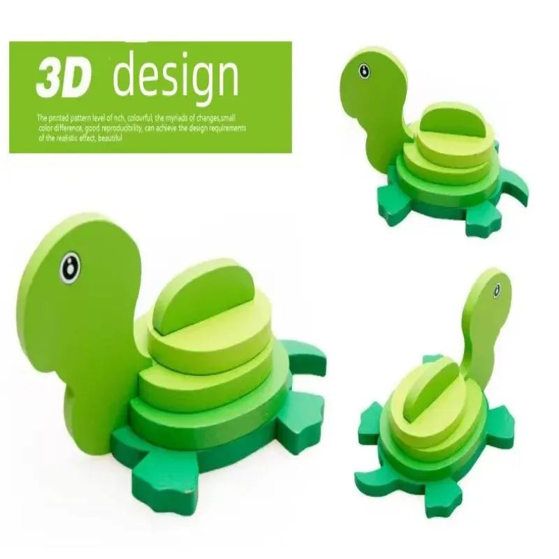 3D Turtle Puzzle Building Blocks