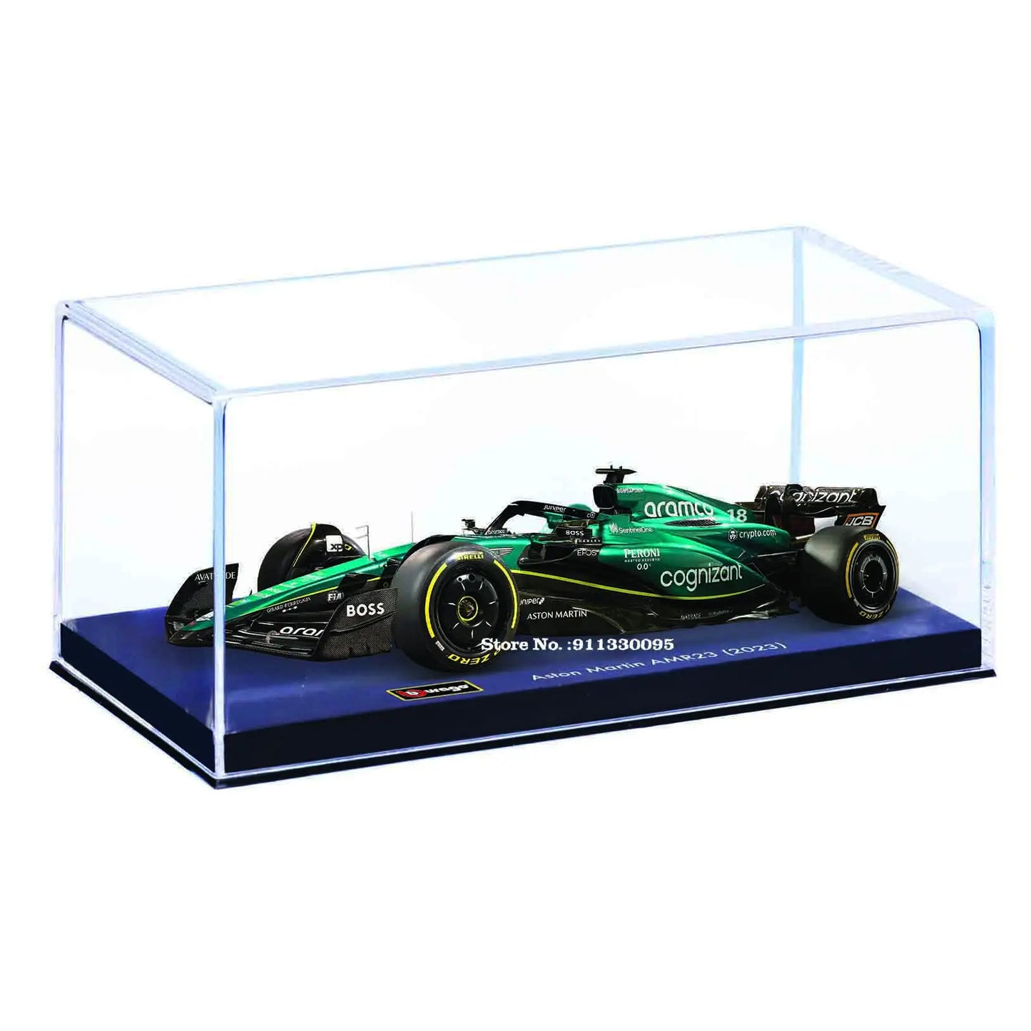 Bburago 1:43 F1 Aston Martin Aramco F1 Team AMR23 2023 #14 Alonso #18 Stroll Alloy Car Die Cast Model