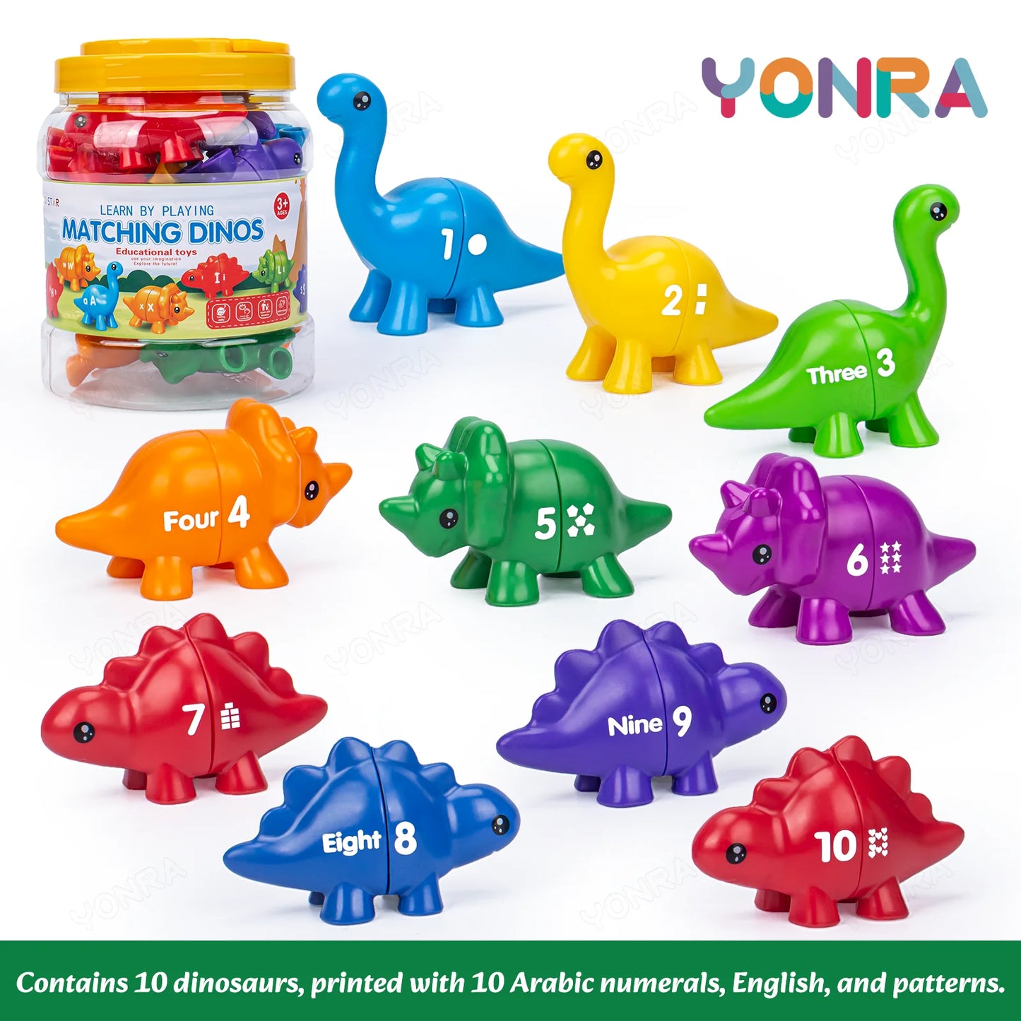 Matching Dinosaur Toy With storage bucket