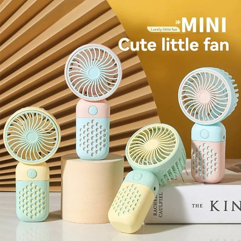 2024 New Small Handheld Charging Fan Pastel Colors