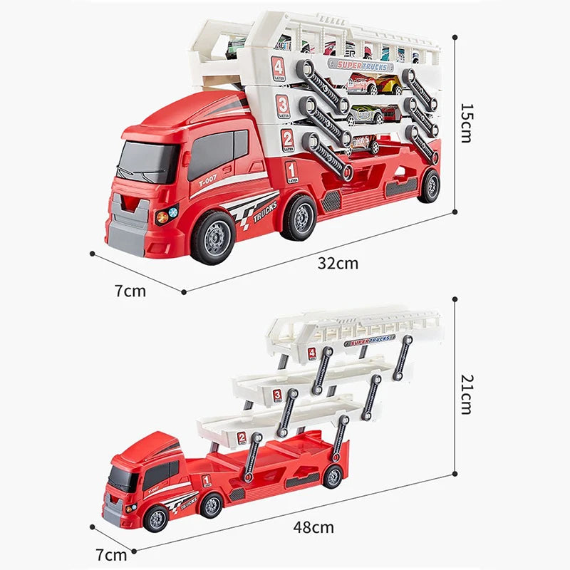 Container truck with 6 alloy pull back car