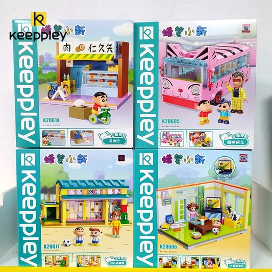 keeppley Crayon Shin-chan building block puzzle toy Kawaii model animation peripheral commemorative ornaments birthday gift