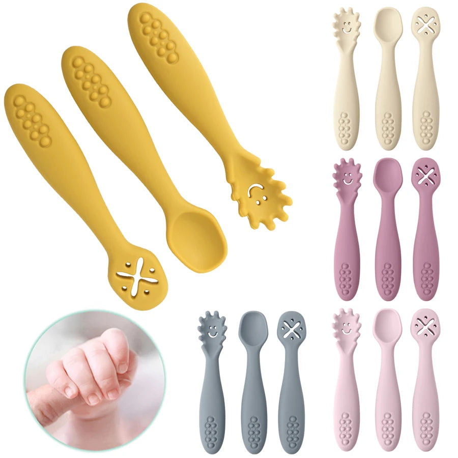 Cute Baby Learning Spoons Utensils Set