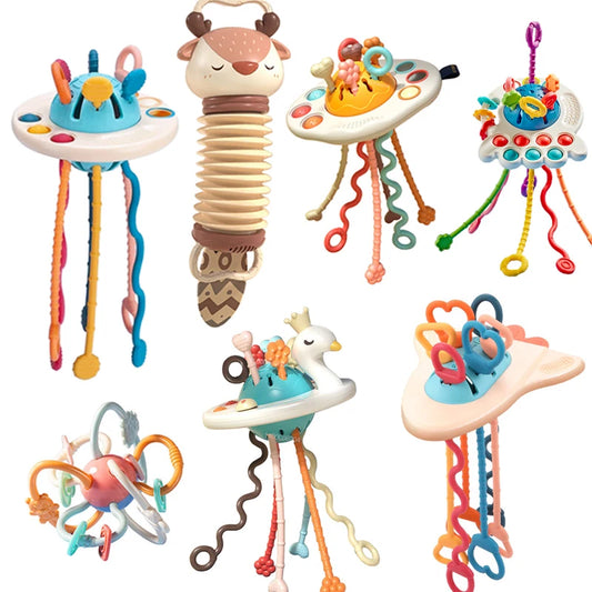 Sensory Toys Silicone Pull String Toys Baby Activity