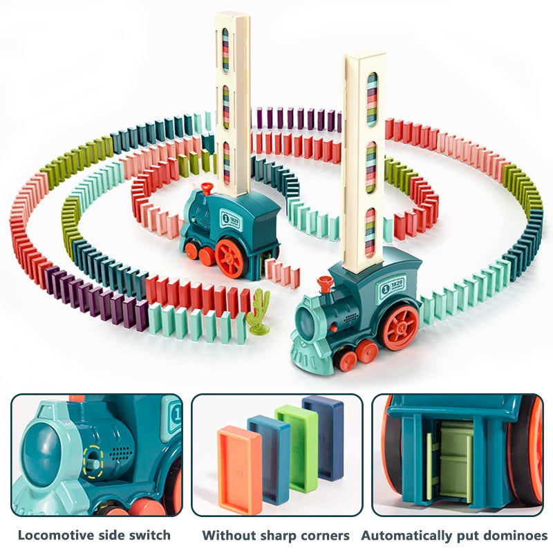 Kids Automatic Laying Domino Train Electric Car