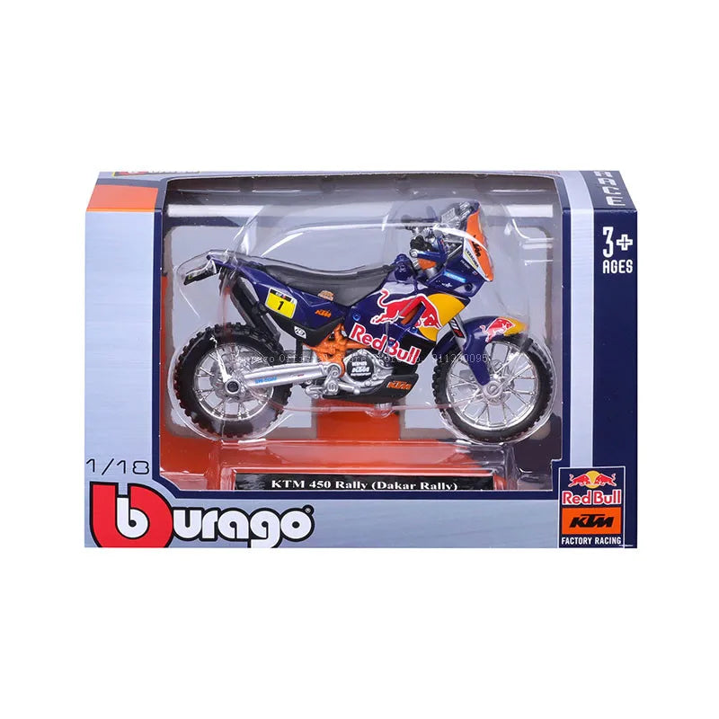 Bbugo 1:18 KTM450 랠리 합금 오토바이 모델