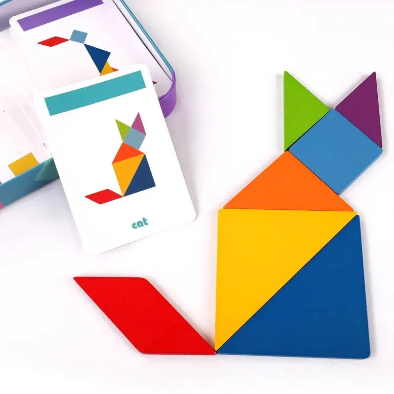 어린이 나무 다채로운 Tangram 직소 퍼즐 