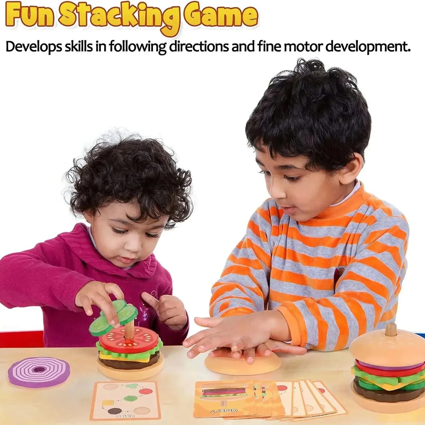 Wooden Hamburger Stacking Toys