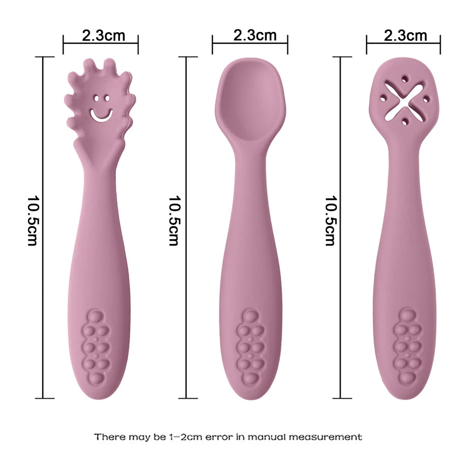 Cute Baby Learning Spoons Utensils Set