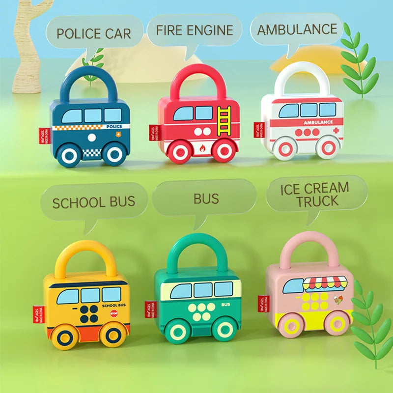 3 PCS Fun Matching Lock Toy Car