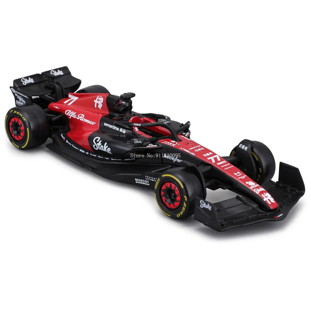 Bburago 1:43 Alfa Romeo F1 Team Stake 2023 C43  #24 Zhou Guanyu #77 Valtteri Bottas Alloy Car Die Cast