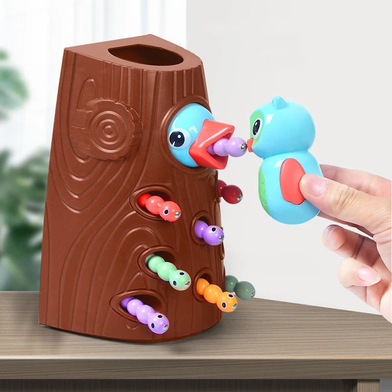 Magnetic Woodpecker Catching Worms Feeding Game