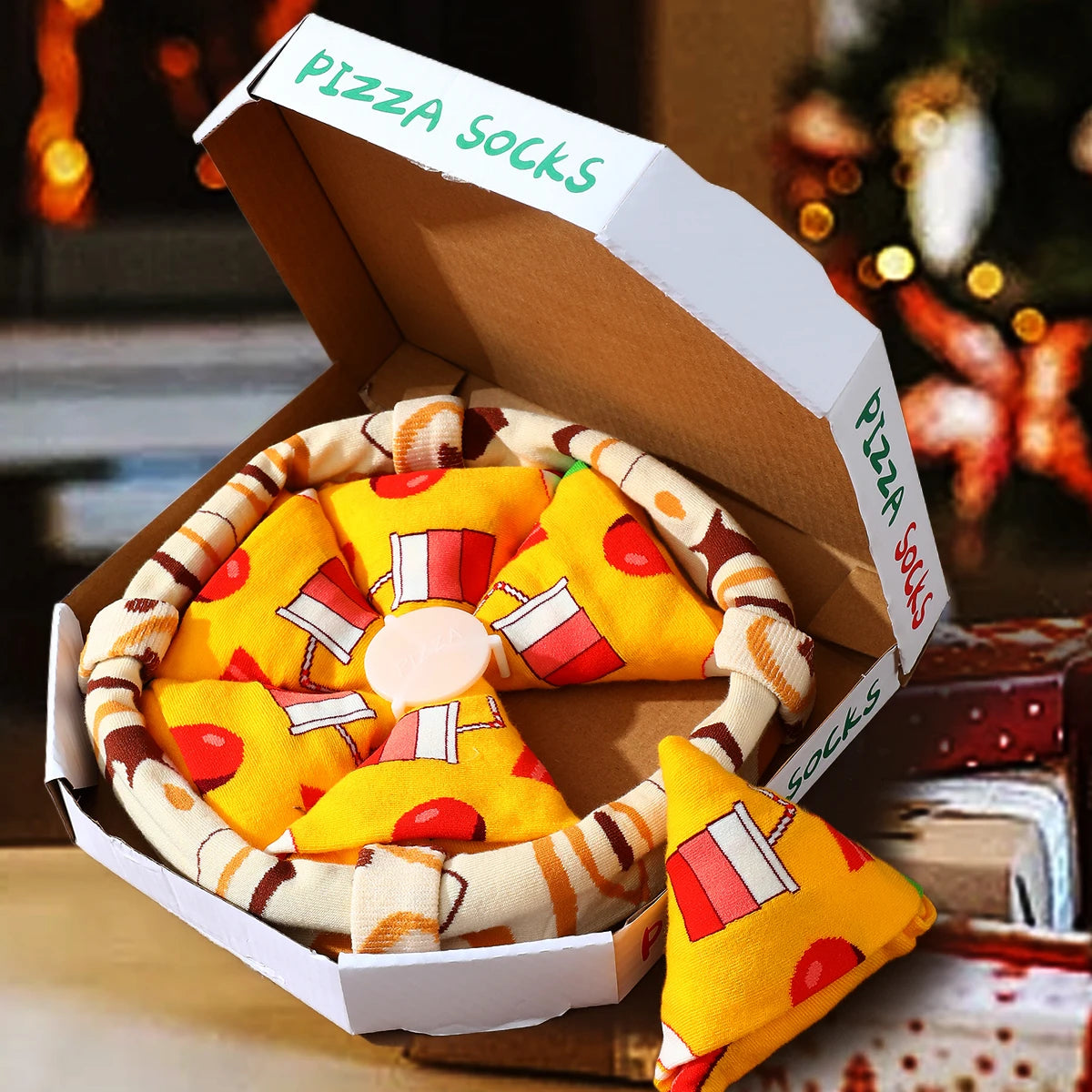 Pizza Mid calf socks 4 pairs