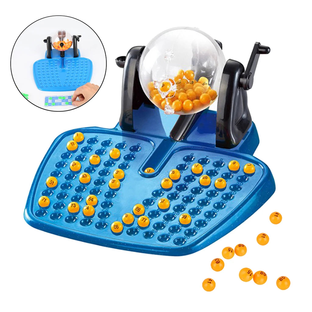 Classic Family Large Bingo Lotto Game Set Rotary Cage Revolving Machine