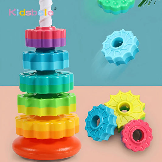 Rotated Rainbow Spinning Stacking Toys