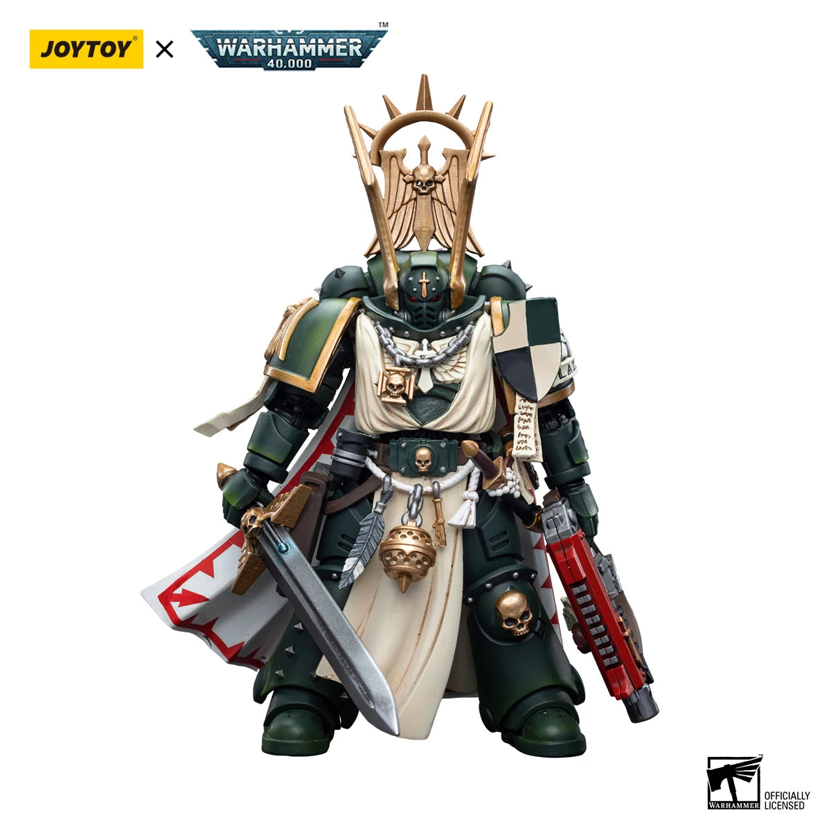 JOYTOY Warhammer 40k 1/18 Action Figures Anime 12cm Dark Angels Master Lazarus Master with Power Fist