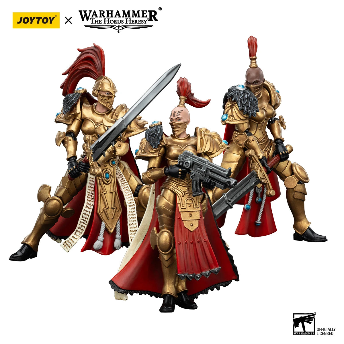 JOYTOY Warhammer 40k 1/18 Action Figures Sisters of Silence Knight-Commander Jenetia Krole White Falcons Vigilator Cadre