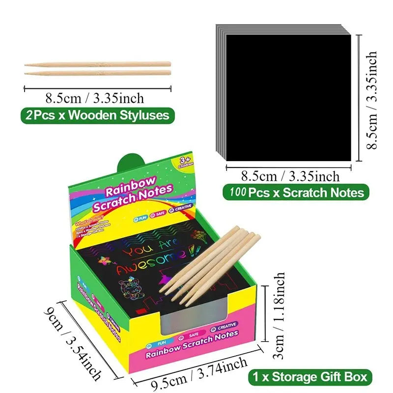 100Pcs Dazzling Scratch Painting