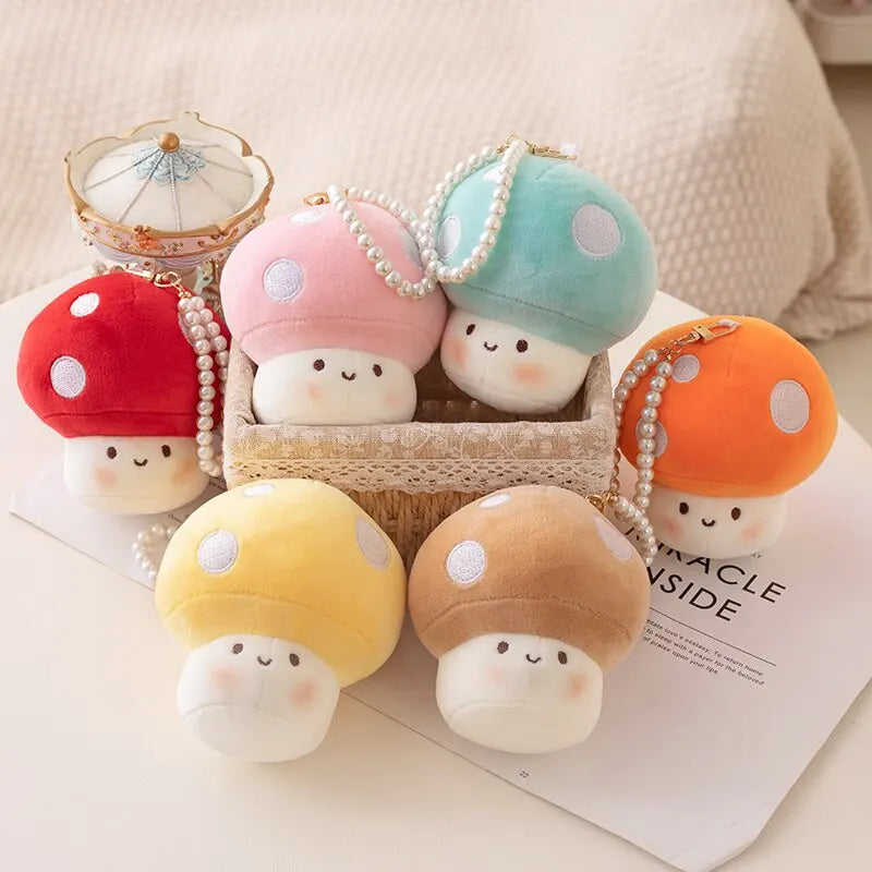 Cute Mushroom Pendant 10cm Small Size Key Backpack Decoration Pendant Kids Toys