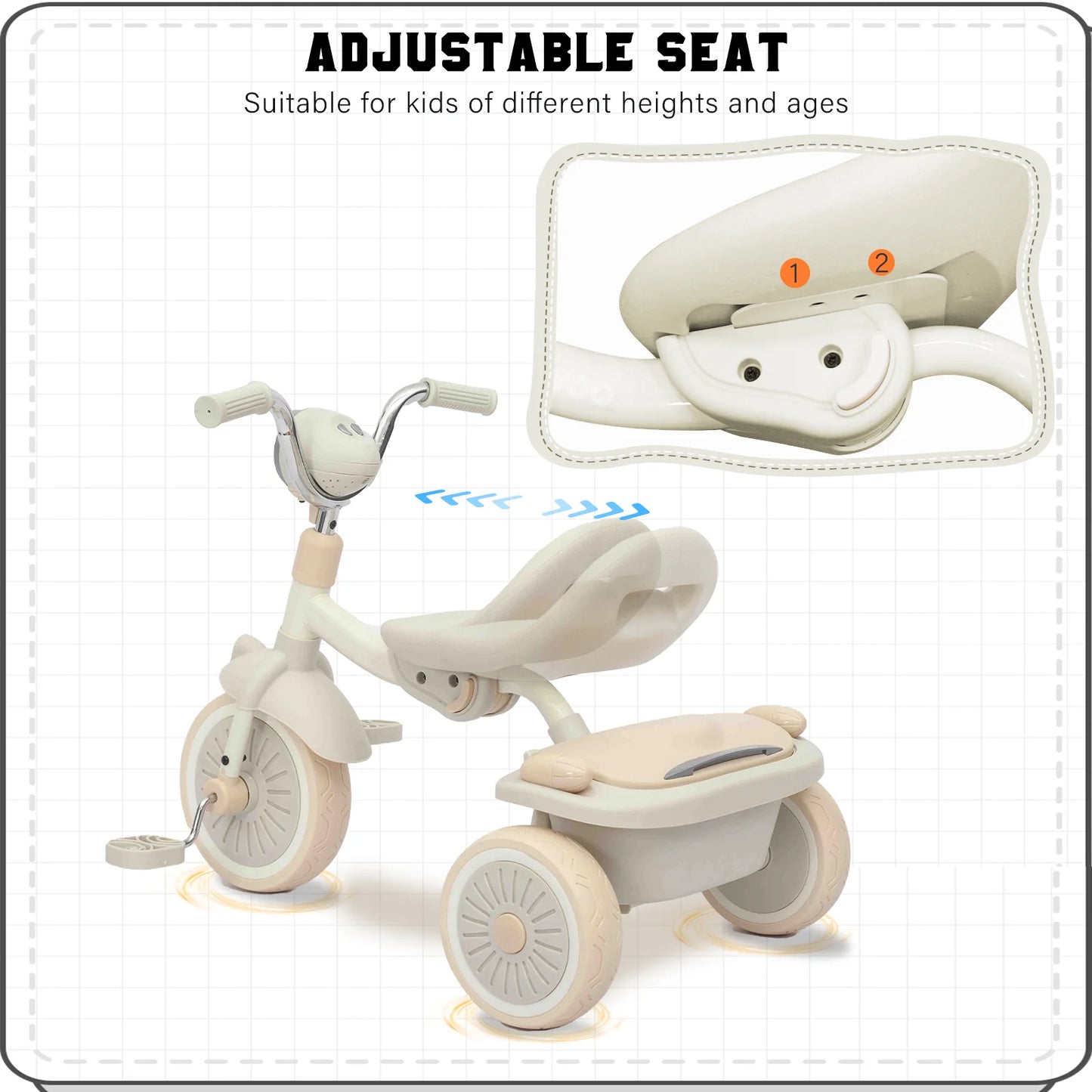 Baby Foldable Tricycle Trike with Pedals