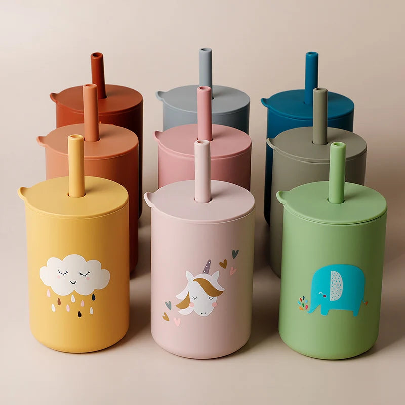 BPA FREE Food Grade Silicone Baby Straw Cup