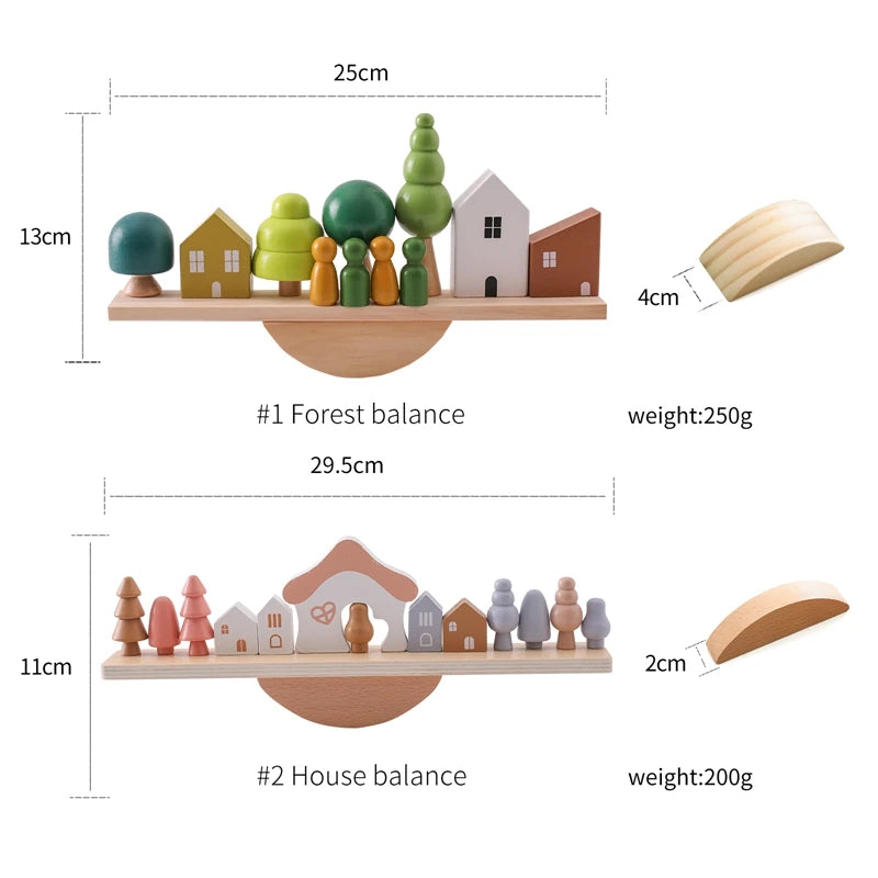 Wooden Baby Animal Balance Board Threading Toys