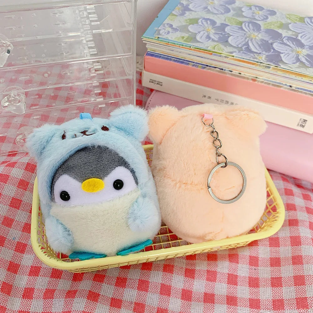 Cute Penguin Doll Key Chain Girl Cartoon Car Creative Plush Key Chain Kawaii Lady Bag Accessories