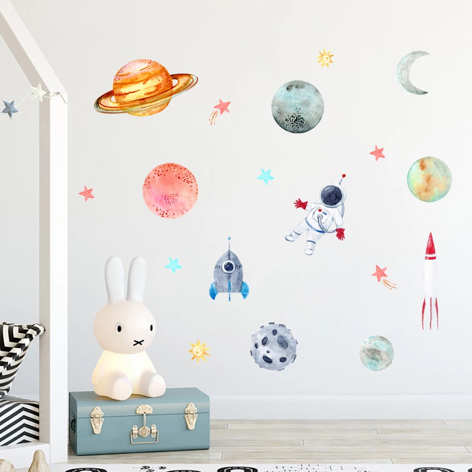 Universe Planet Space Astronaut Wall Stickers