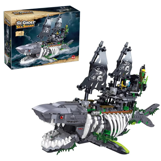 Ghost Sea Shark Pirate Ship Building Blocks 1155PCS