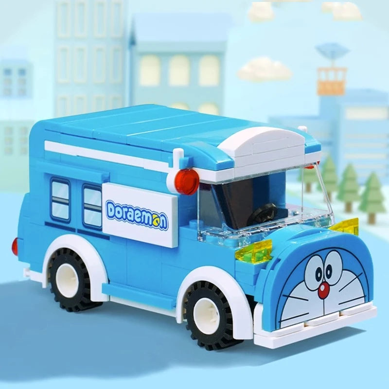 keeppley building blocks Doraemon car bus model Kawaii splicing children's toys birthday gift ornaments animation peripherals