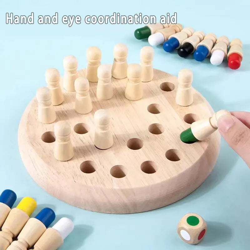 Wooden Chessboard Color Memory Chess Game