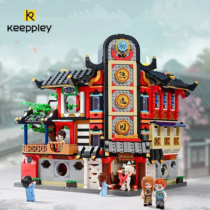 keeppley building blocks new Chinese style street scene