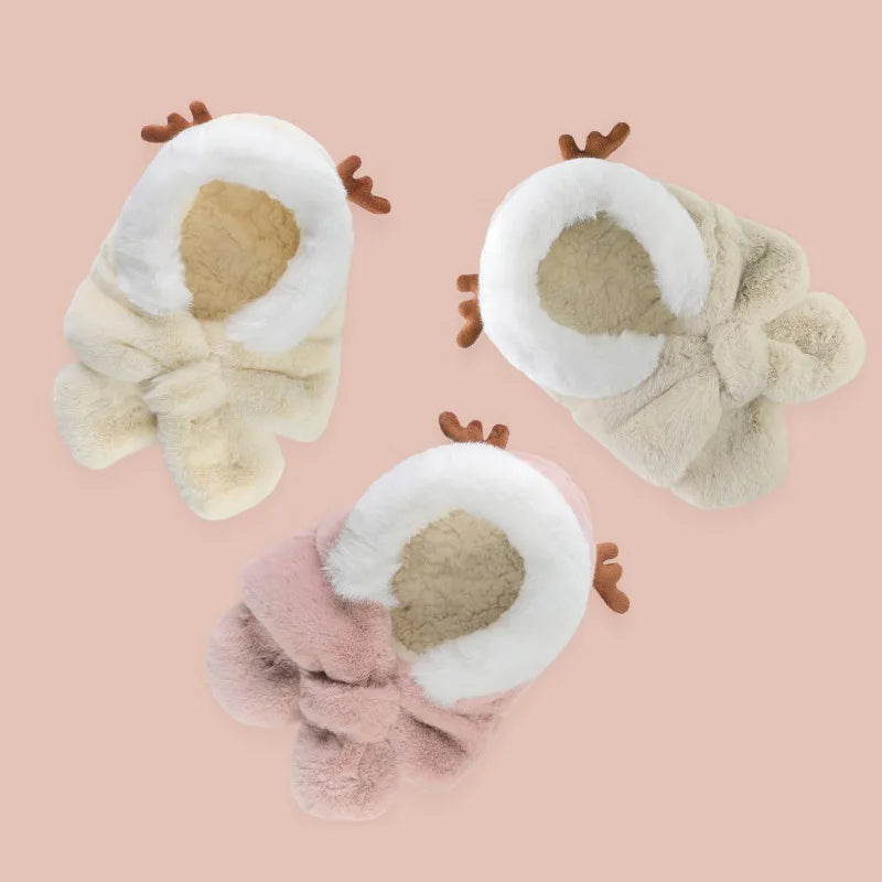 Winter Baby Ultra Soft Hat Scarf One-Piece Faux Fur 6-30M