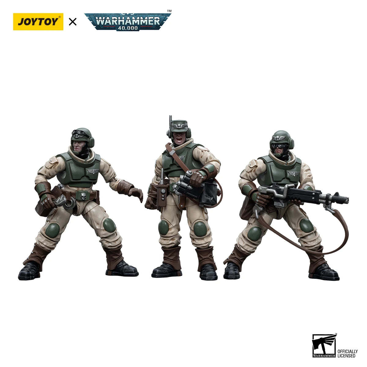 JOYTOY Warhammer 40k 1/18 Action Figures Anime Astra Militarum Ordnance Team with Bombast Field Gun Mobile Soldier Model Toys