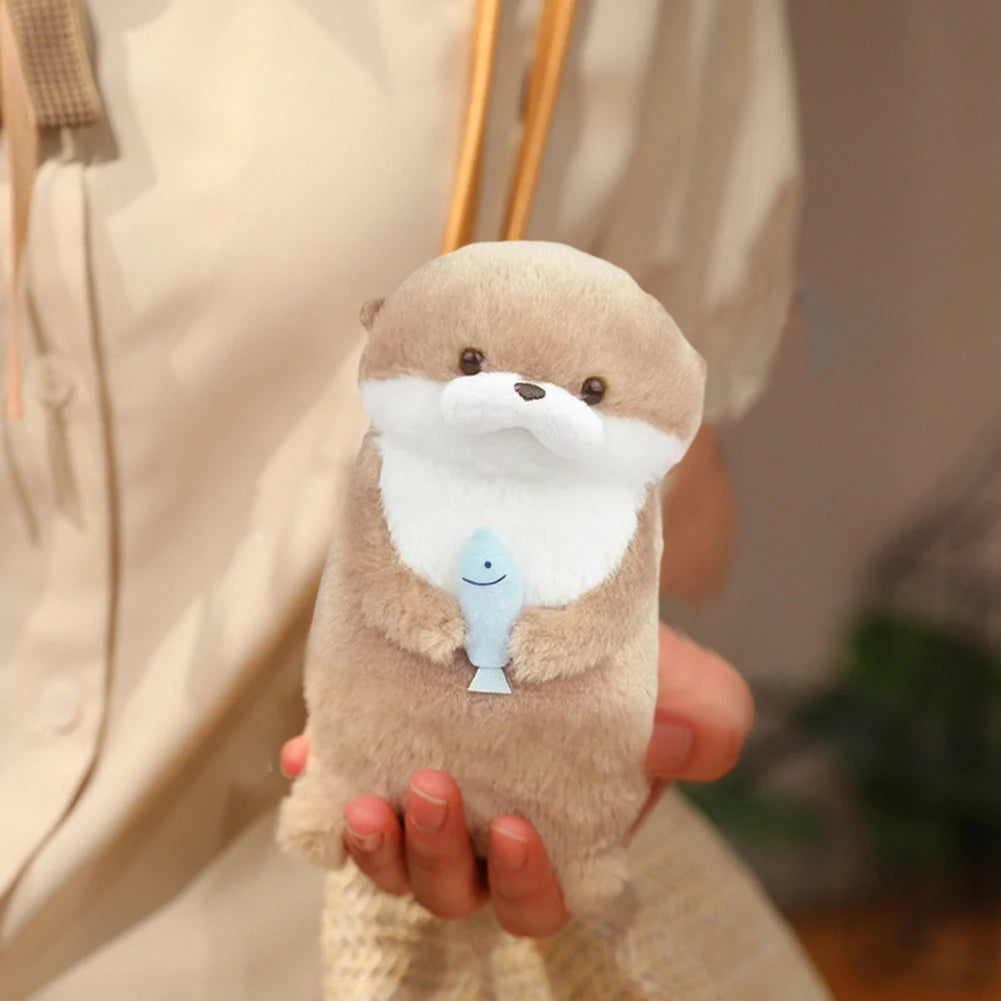 Cute Otters Holding Fish Plushie Keyrings