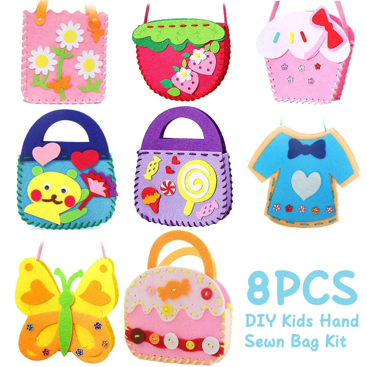 8Pcs Kids Sewing Kit DIY Felt