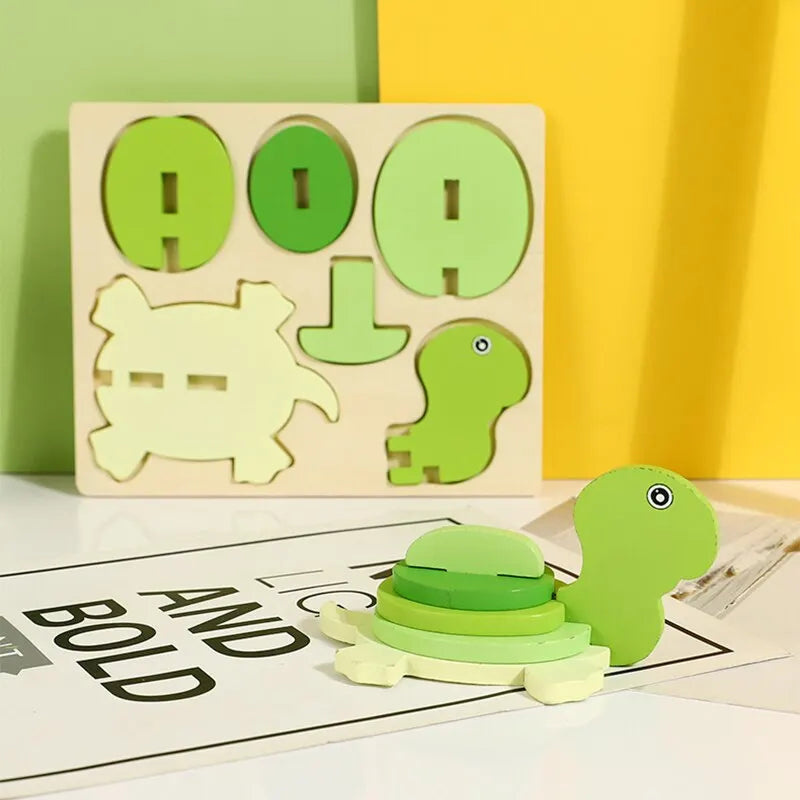 3D Turtle Puzzle Building Blocks