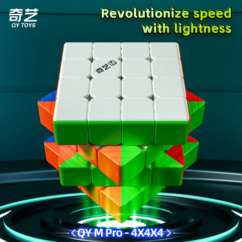 QiYi M Pro Speedcube 4x4x4 Magnetic Magic Cube Professional 4×4 Speed Puzzle Children's Fidget Toys 4x4 QY Original Cubo Magico