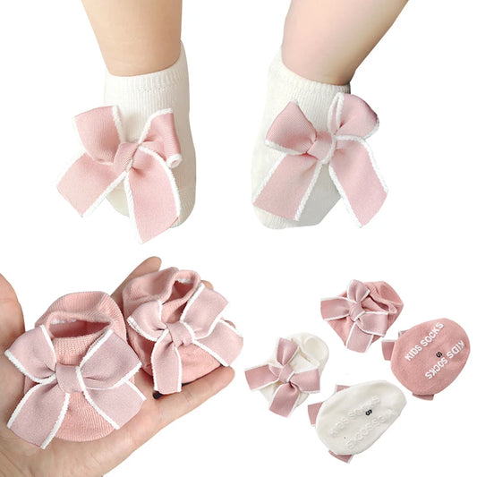 Cute Bowknot Baby Socks Soft Cotton Newborn