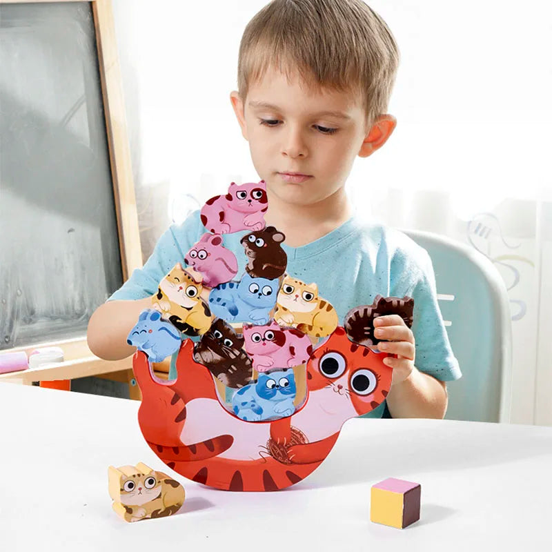 Wooden Animal Balance Stacking High Toys