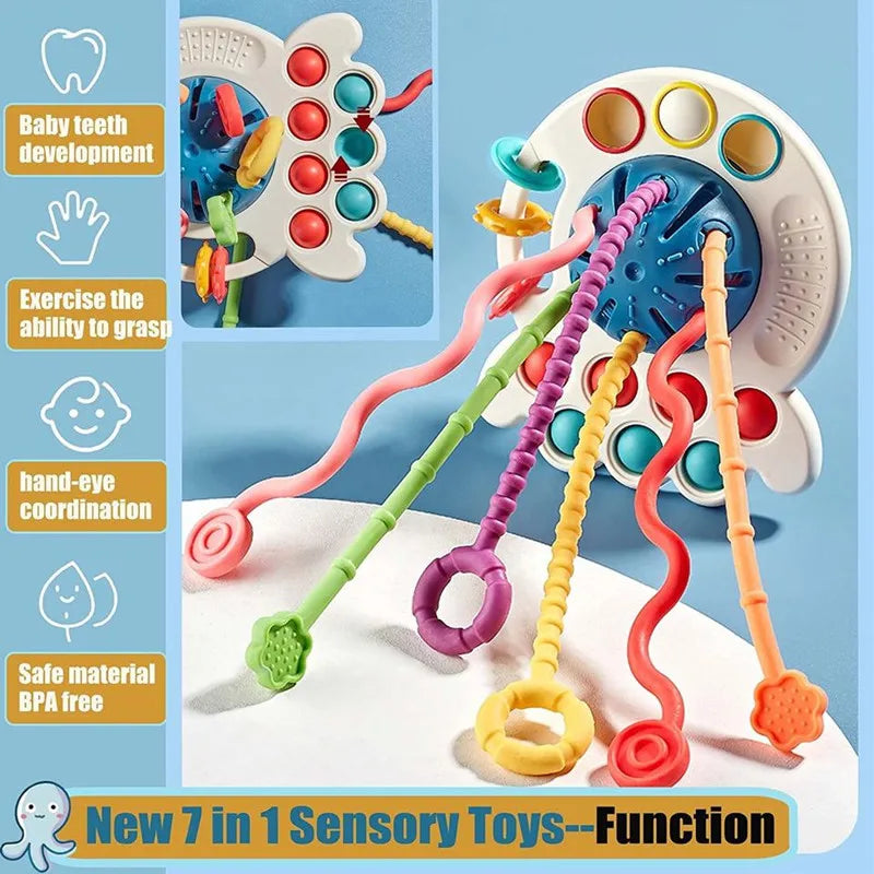 Sensory Toys Silicone Pull String Toys Baby Activity