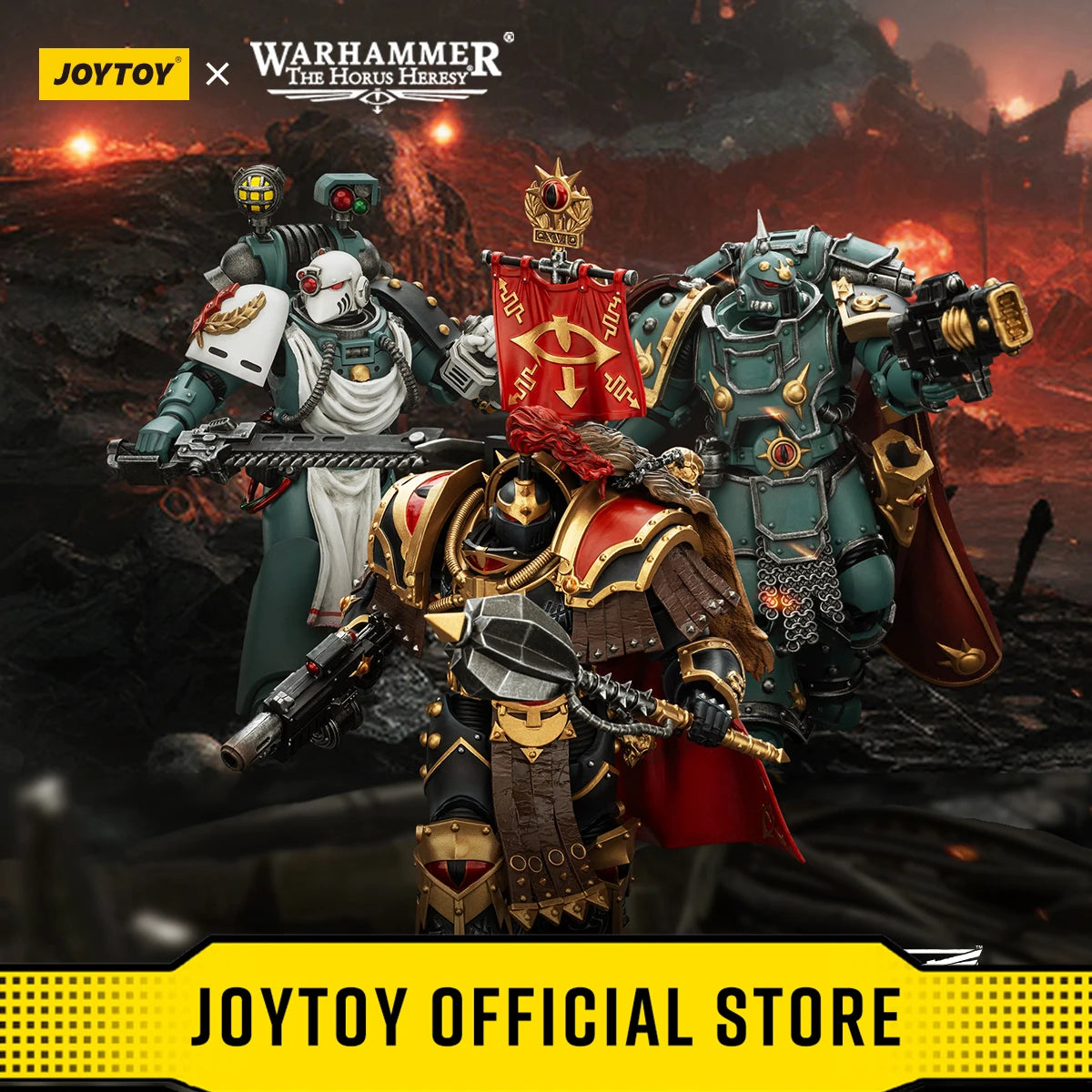 JOYTOY Warhammer The Horus Heresy 1/18 Action Figures Sons of Horus Legion Cataphractii Praetor with Combi-Melta and Power Maul