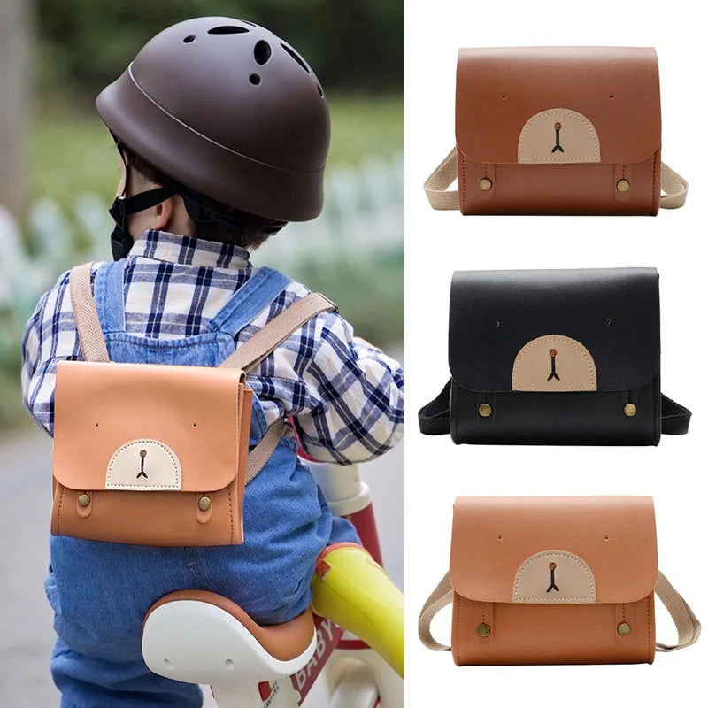 Bear Baby Backpack Bag PU Leather